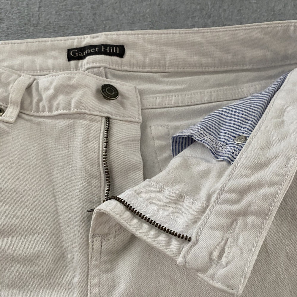 Garnet Hill Denim Shorts Womens 33w White 9in Inseam Casual Jean Stretch - Picture 4 of 14